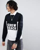 Thumbnail for your product : Polo Ralph Lauren Snow Beach Limited Capsule Hood Insert Rugby Polo In Black