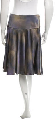 Piazza Sempione Printed Silk Flare Skirt