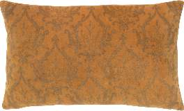Ian Snow - Ochre Gold Damask Cotton Velvet Cushion Cover - Gold
