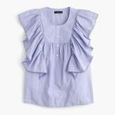 Thumbnail for your product : J.Crew Ruffle-front shirt in end-on-end cotton