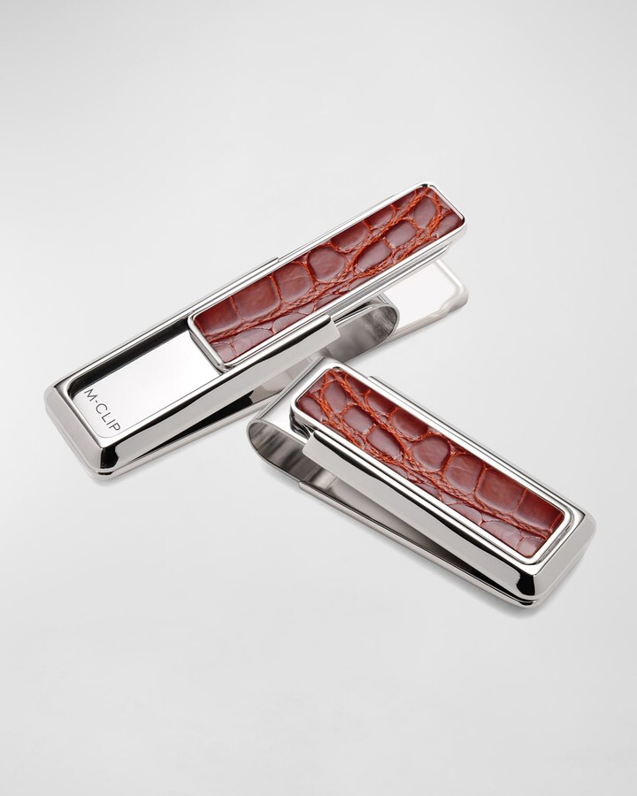 M-Clip Monterey Alligator Money Clip, Brown