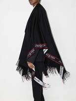 Thumbnail for your product : Alexander McQueen Selvedge fringed wool cape