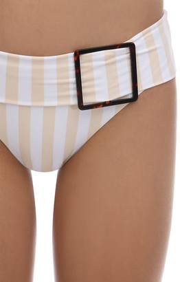 WeWoreWhat Annie Belted Striped Bikini Bottoms
