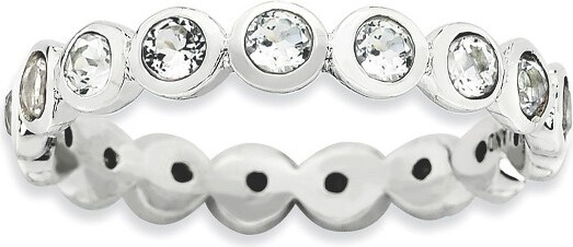 Black Bow Jewelry Co. BlackBowJewelry3.5mmSterlingSilverwithCrystalsBandSize7