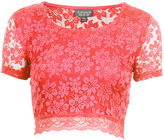 Thumbnail for your product : Topshop Lace Crop Tee