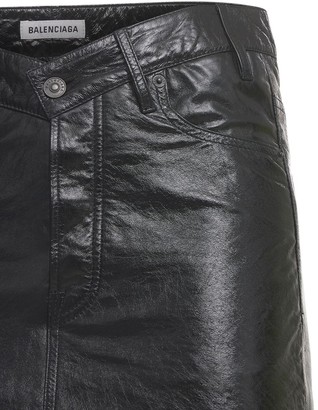 Balenciaga V Waist Patent Leather Mini Skirt