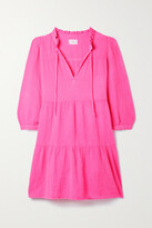 Thumbnail for your product : HONORINE Giselle Ruffled Tiered Cotton-seersucker Mini Dress - Pink