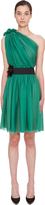 Thumbnail for your product : Lanvin Green Silk Drape Dress