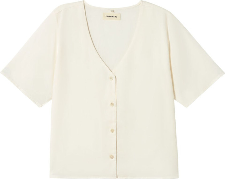 Thinking Mu White Hemp Blouse Libelula