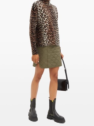Ganni Leopard-print Merino Wool-blend Sweater - Animal