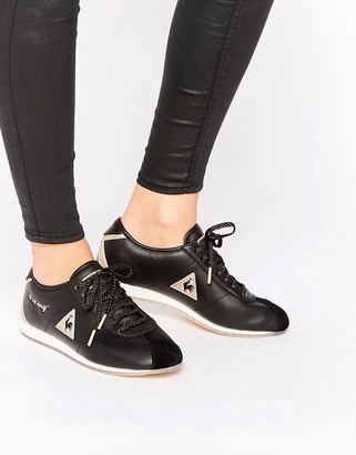 Le Coq Sportif Black And Gold Wendon Sneakers