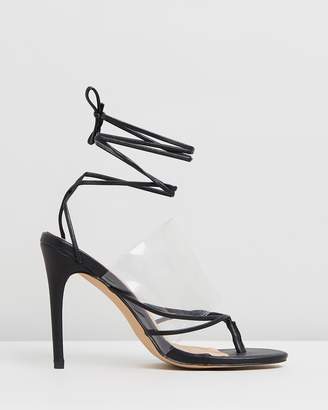 Missguided Perspex Toe Lace-Up Sandals