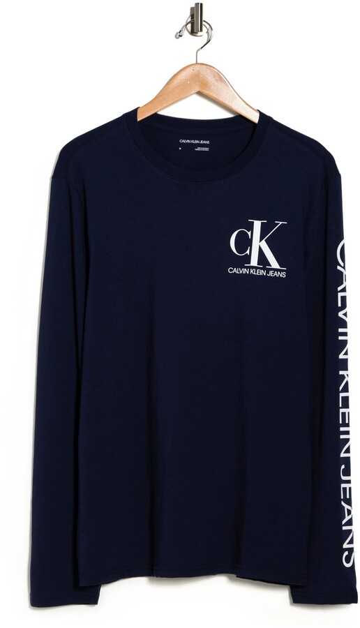 Calvin Klein Monogram Logo Long Sleeve T-Shirt - ShopStyle