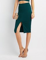 Thumbnail for your product : Charlotte Russe Textured Pencil Skirt