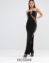 Thumbnail for your product : Club L Sexy Dare Maxi Dress with Lattice Detail