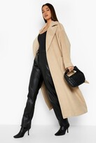 Thumbnail for your product : boohoo Longline Wool Look Coat