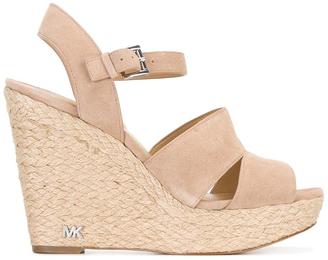 MICHAEL Michael Kors wedged sandals - women - Leather/Calf Suede/rubber - 9