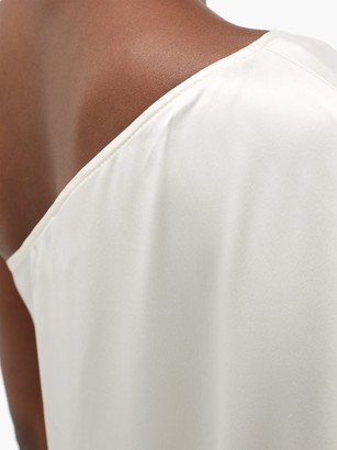 LA COLLECTION Maui One-shoulder Silk-charmeuse Gown - Ivory