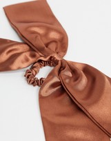 Thumbnail for your product : ASOS DESIGN hair scarf in chocolate satin