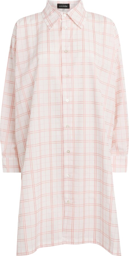 eskandar Jacquard Check Wide A-Line Shirt