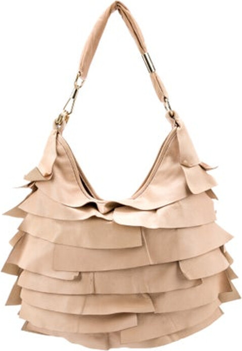 Saint Laurent Ruffled Saint Tropez Leather Hobo Bag - ShopStyle