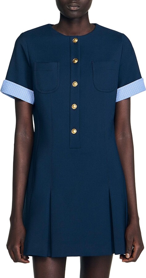 Sandro Short Pleated Dress
