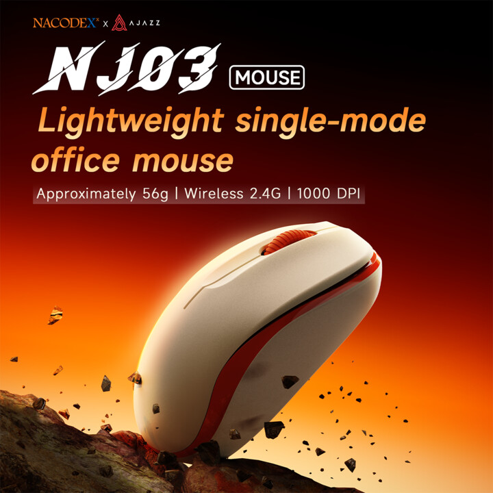 AJAZZ NJ03 2.4G Single-Mode Mouse Ergonomic Macro Gaming Mouse Suitable for PC and Laptop Daily Office Use