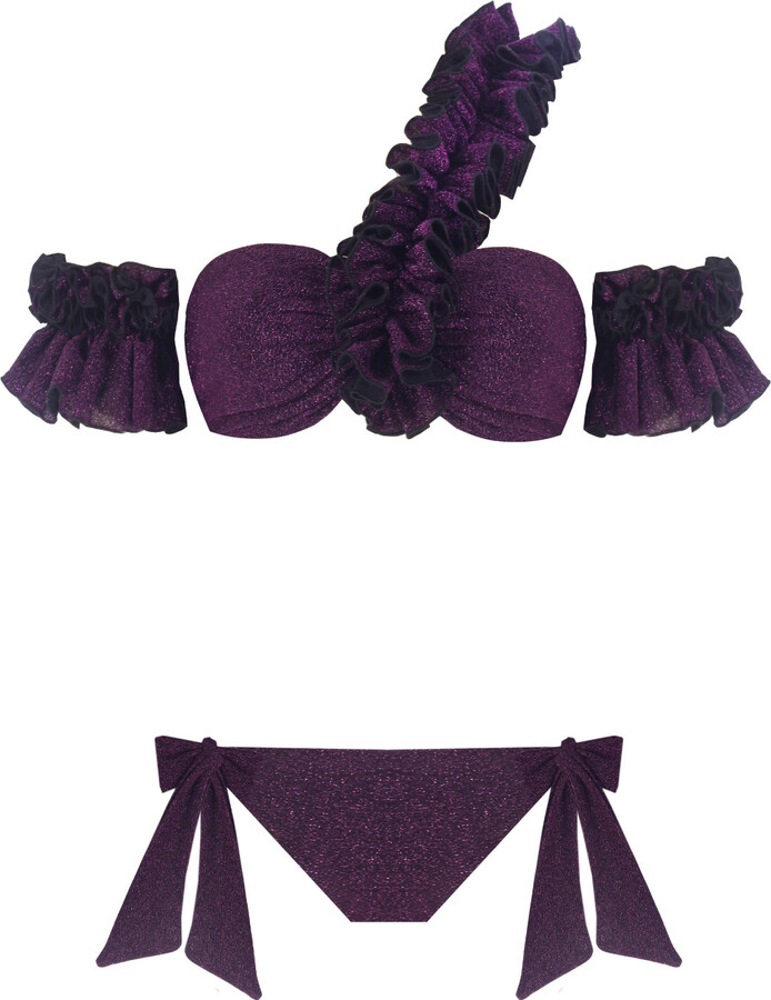 Nur Karaata Lilou Sparkle Purple Bikini Set