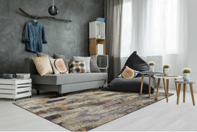 Bungalow Rose Abstract Tufted Ivory/Brown Area Rug