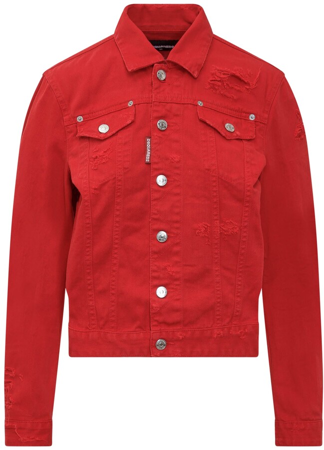 red denim jacket cheap