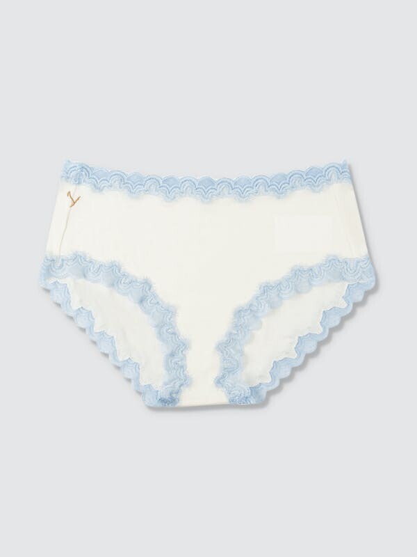 Uwila Warrior Soft Silks With Contrast Lace Panties - Winter White With Sky  Blue - ShopStyle