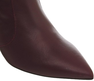 Office Keep Up Stiletto Knee Boots Burgundy Leather