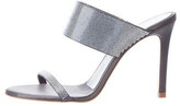 Thumbnail for your product : Pedro Garcia Leather Printed Slides Grey