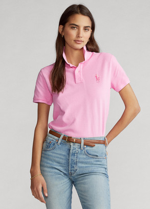 Ralph Lauren Pink Pony Cotton Mesh Polo Shirt - ShopStyle Short 