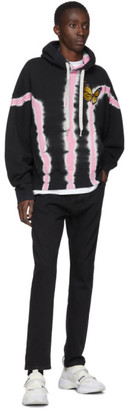 Palm Angels Black and Pink Tie-Dye Butterfly Hoodie