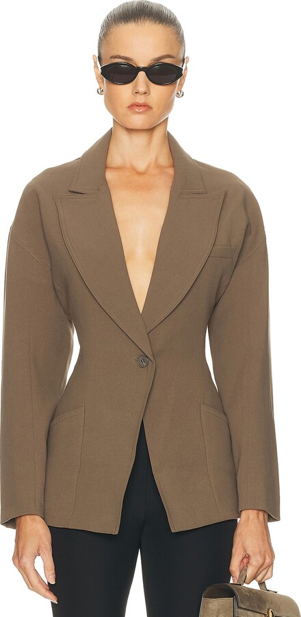 STAUD Cole Blazer in Brown