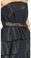 Thumbnail for your product : Rebecca Taylor Ruffle Dress with Leather Trim