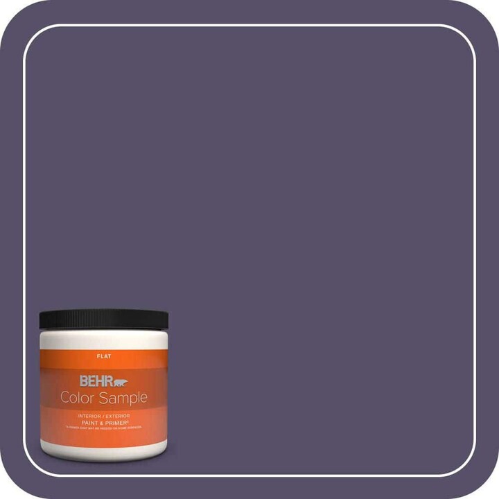 BEHR PREMIUM PLUS 8 oz. #650F-7 Violet Eclipse Flat Interior/Exterior Paint & Primer Color Sample