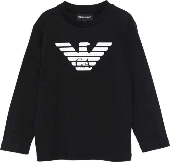 Emporio Armani Kids Eagle logo-print long-sleeve sweatshirt