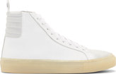 Thumbnail for your product : Damir Doma White Leather Felis High-Top Sneakers