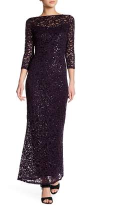 Marina Sequin Lace Maxi Gown