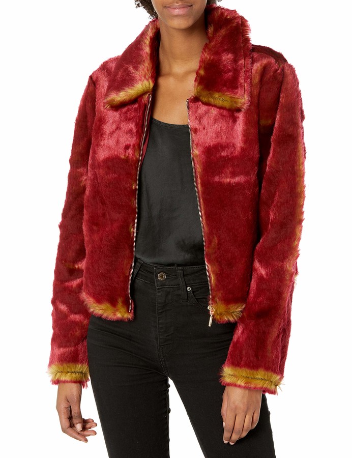 guess women's faux fur jackets