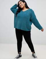 Thumbnail for your product : Brave Soul Plus chenille jumper with v neck