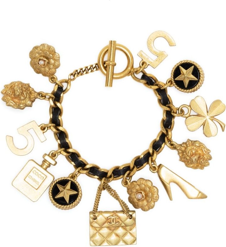 Chanel Designer Heavy Gilt 7 Charm coco Bracelet