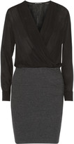 Thumbnail for your product : James Perse Collage wrap-effect voile and jersey mini dress