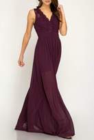 Thumbnail for your product : She + Sky Crochet Bodice Maxi
