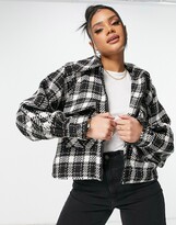 Thumbnail for your product : NA-KD big sleeve jacket in check