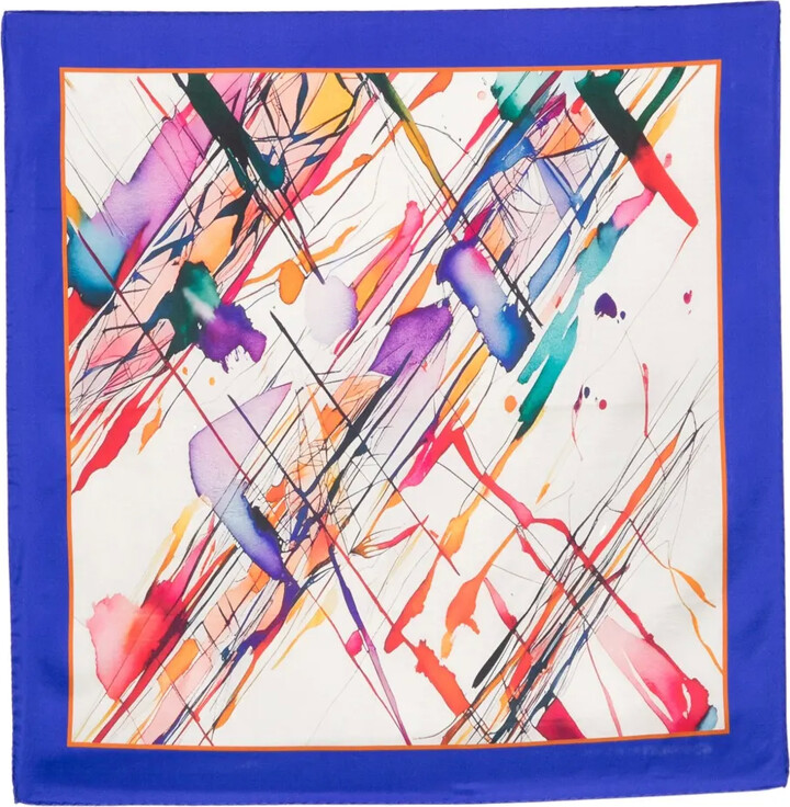 D'aniello Abstract-Print Silk Scarf