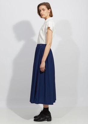 Blue Blue Japan Wavy Rayon Side Slit Gathered Skirt