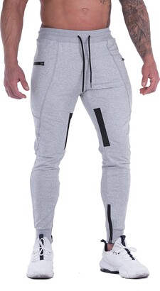 FIRSTGYM Mens Joggers Sweatpants Slim Fit Workout Training Thigh Mesh Gym  Jogger Pants with Zipper Pockets - Grey - Large - ShopStyle Activewear  Trousers